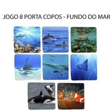 Imagem de Jogo 8 Porta Copos Personalizado para Mergulhador Dive Redondo - Deluz
