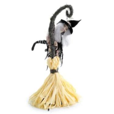 Imagem de Enfeite Halloween Assustador Bruxa com Vassoura Que Balança - Fantasia