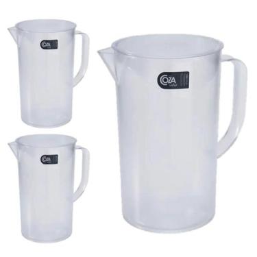 Imagem de Kit 3 Jarra 2 litros Acrílico Transparente Reforçada Suco Água Refresc