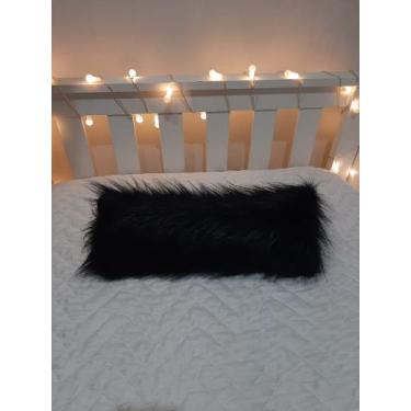 Imagem de Almofada Baguete Pelo Alto Luxo - Gabi Flor, Preto