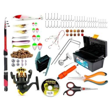 Imagem de Kit De Pesca Vara e Molinete + Caixa de Pesca C/ Acessórios (Ref. 15) 