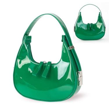 Imagem de shoowyees Bolsas de ombro femininas Crescent - Bolsa pequena vermelha Y2k alça superior Hobo Bolsas axilas Bolsa clutch, Verde