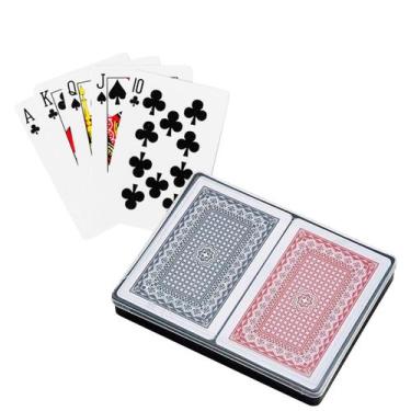 Imagem de 2 Jogos De Baralho 108 Cartas Em Plástico Poker Truco Magica - MONALIZ