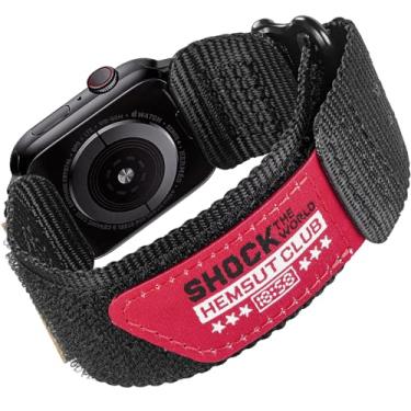 Imagem de Pulseira de relógio compatível com Apple Watch, pulseira esportiva de nylon super resistente com design de gancho para iWatch 42/44/45/38/40/41/49 mm, pulseira de substituição militar para Ultra1/2