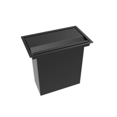 Imagem de Lixeira Retangular De Embutir Bancada Pintada Preto 4,1 L - HZ