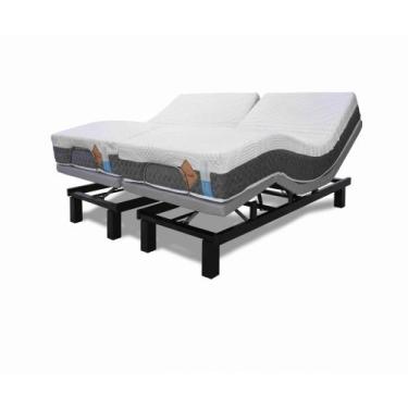 Imagem de Conjunto látex foam natural gel articulado cinza 20 cm + kit solteiro 