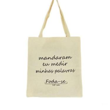 Imagem de Bolsa Ecobag  100% algodão Estampa MEDIR PALAVRAS - CARIOCA MAIS