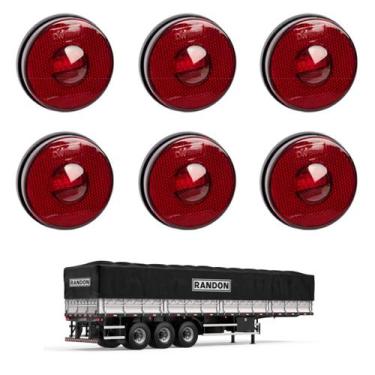 Imagem de 6 Lanterna Lateral Randon LED Rubi 85mm Saída Fios - DW Componentes
