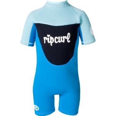 Imagem de Rip Curl Roupa de mergulho infantil para meninas Dawn Patrol manga curta primavera (azul, 5)