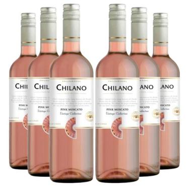 Imagem de KIT 6 Vinho Chileno Chilano Rosé Suave Pink Moscato, 750ml