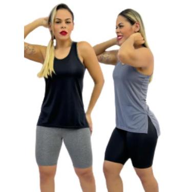 Imagem de Kit 2 Peças - Camiseta Regata Feminina Tapa Bumbum Mullet Academia Fit