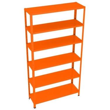 Imagem de Estante Armário De Aço 6 Bandejas 90cm Laranja Suporta 180kg - AMAPÁ