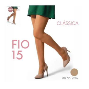 Imagem de Meia Calça Fina Selene Fio 15 Microfibra, Natural, EG