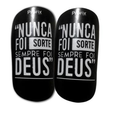Imagem de Caneleira Profix Nunca Foi Sorte - Profix Sports, Preto, M - 10cm x 15