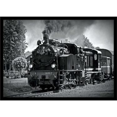 Imagem de Quadro Decorativo Trem Locomotiva Máquinas Paisagem Salas Quartos Escr