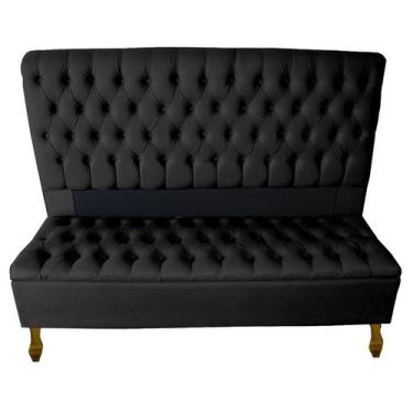 Imagem de Cabeceira E Recamier Iza Para Cama Box Casal Queen 1.60 - Suede - Sv D