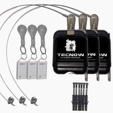 Imagem de Kit 03 Travas Tecnow para Carrinho de compras em Condominio + 03  Chav