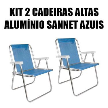 Imagem de Kit 2 Cadeiras Altas de Alumínio Sannet Azuis - Mor