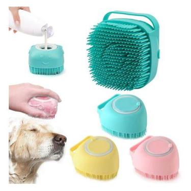 Imagem de Lava pet Esponja Dispenser massagem Banho Caes Gato cores variadas - Z