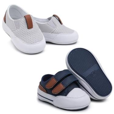 Imagem de Kit Tênis Bebê Masculino Infantil + Iate Menino Maternidade Rn - Skalv