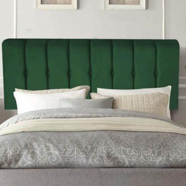 Imagem de Painel Estofada Kiara 195cm King Size Box Quarto Suede Verde - Gat Mag