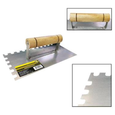 Imagem de Desempenadeira Dentada Aço Cabo Madeira Alvenaria 120x240mm - EDA