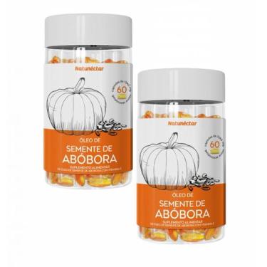 Imagem de 2x Óleo Semente De Abóbora 1000mg- Vitamina E- 60 Cápsulas - Natunécta