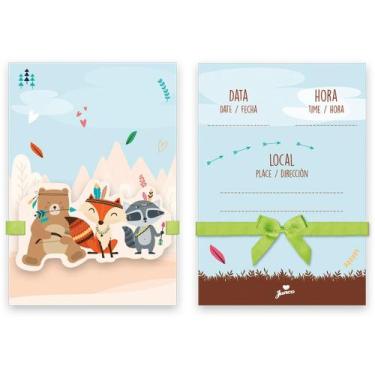 Imagem de Convite Festa Animais da Floresta - Pacote com 8 unidades - Junco
