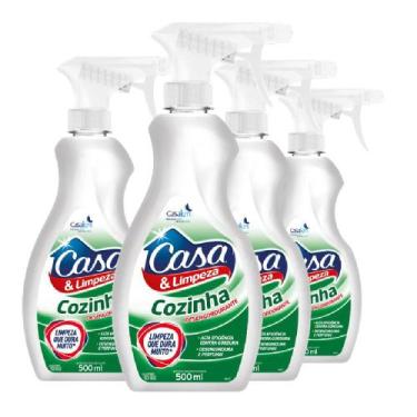 Imagem de Kit 4 Desengordurantes Casa&Limpeza Limpa Cozinha  500ml - Casa Km