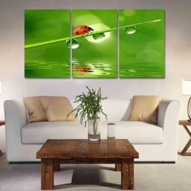 Imagem de Quadros mosaico tigre e leão med. 105x65 ps 2mm adesivo fosco borda in