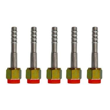 Imagem de Kit 5 Conexões Ar Condicionado Reta Oring Fêmea 6mm Alumínio - LETÍCIA