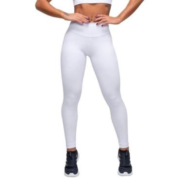 Imagem de Calça LEGGING Branca Suplex Feminina, Cós Alto, Cintura Alta - Dandi M