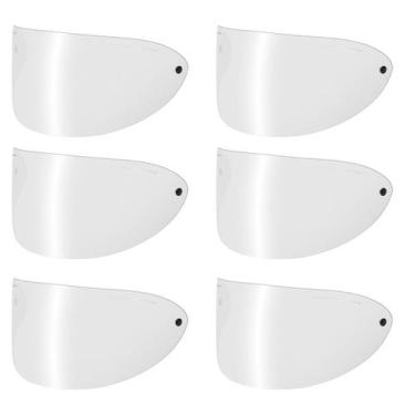 Imagem de Kit Viseira Capacete Pro Tork New Sport Moto - 6 Unidades, Cristal, Ún