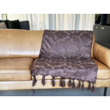 Imagem de Manta Xale Para Sofá 2,30 X 1,40 Tecido Jacquard com Franja  + 2 Capas
