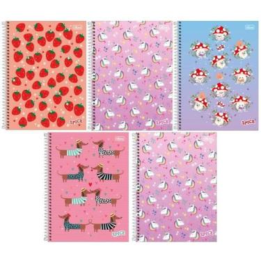 Imagem de Kit 10 Caderno Sortido Tilibra Arame Espiral Capa Dura 80Fls