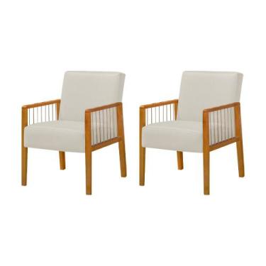 Imagem de Kit 2 Poltronas Decorativas Base em Madeira Maciça e Corda Náutica Cop