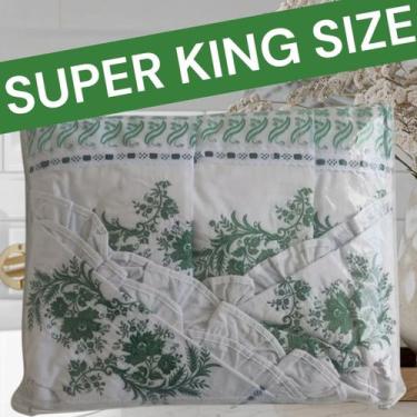 Imagem de Jogo de Lençol SUPER KING SIZE 4 Pçs  Verde Natureza 160 Fios, Algodão
