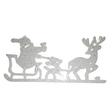 Imagem de Enfeite De Parede Papai Noel Rena Com Trenó Bivolt C/Led