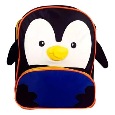 Imagem de Mini Mochila Infantil Personagem Bichinhos Escolar Pinguim
