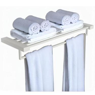 Imagem de Porta Toalhas De Hotel Toalheiro Duplo Branco SF.Master - ShopForte