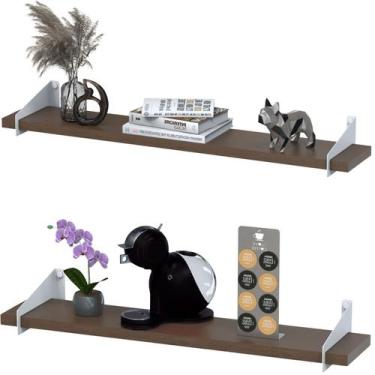 Imagem de 2 Prateleiras Suspensa Multiuso 50Cm Para Sala Quarto B SF - ShopForte