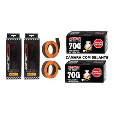 Imagem de Kit Pneu Pirelli Corsa Pro 700x23 + Câmara + Selante Fita Af
