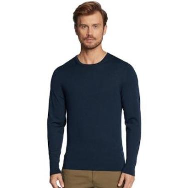 Imagem de Suéter Calvin Klein Jeans Masculino Tricot Crewneck CKJ Logo Azul Marinho-Masculino