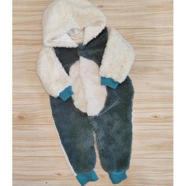 Imagem de Macacão Inverno De Bebe 6 A 9 Meses Macacao Teddy Com Capuz-Masculino