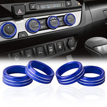 Imagem de Capa de botão de controle climático para Toyota Tacoma - boleto de alumínio ar condicionado AC/aquecedor botões botão de controle capa de acabamento compatível com Toyota Tacoma 2016 2017 2018 2019