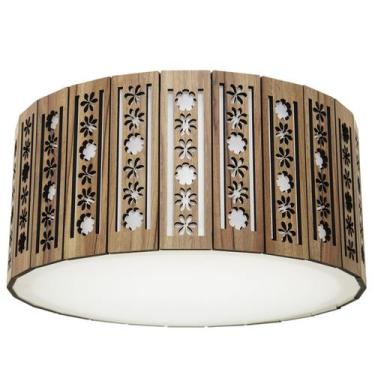 Imagem de Luminária Decorativa Madeira Plafon Porto Belo Red 35cm - CREATUS, Nog