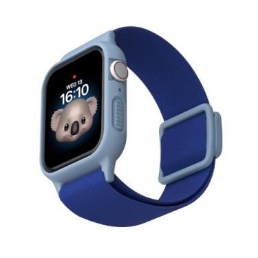 Imagem de Compatível com pulseira infantil para Apple Watch 38/40/41 mm e 42/44/45 mm com para-choque para meninos e meninas (42/44/45 mm, azul marinho)