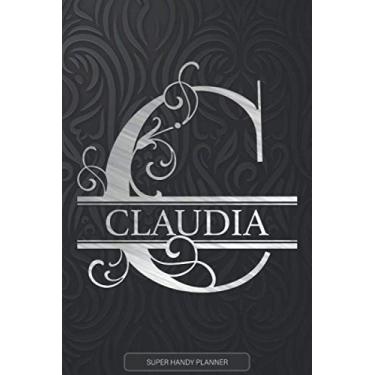 Imagem de Claudia: Silver Letter C The Claudia Name - Claudia Name Custom Gift Planner Calendar Notebook Journal