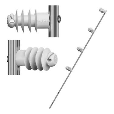 Imagem de BARRA DE ALUMÍNIO CHATA C/ 6 ISOLADORES CERCA ELÉTRICA