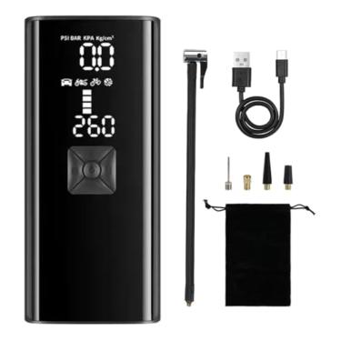 Imagem de Compressor de Ar Portátil Recarregável USB 8000mAh 150PSI - Compacto, Digital e Ideal para Pneus, Bicicletas e Itens Infláveis